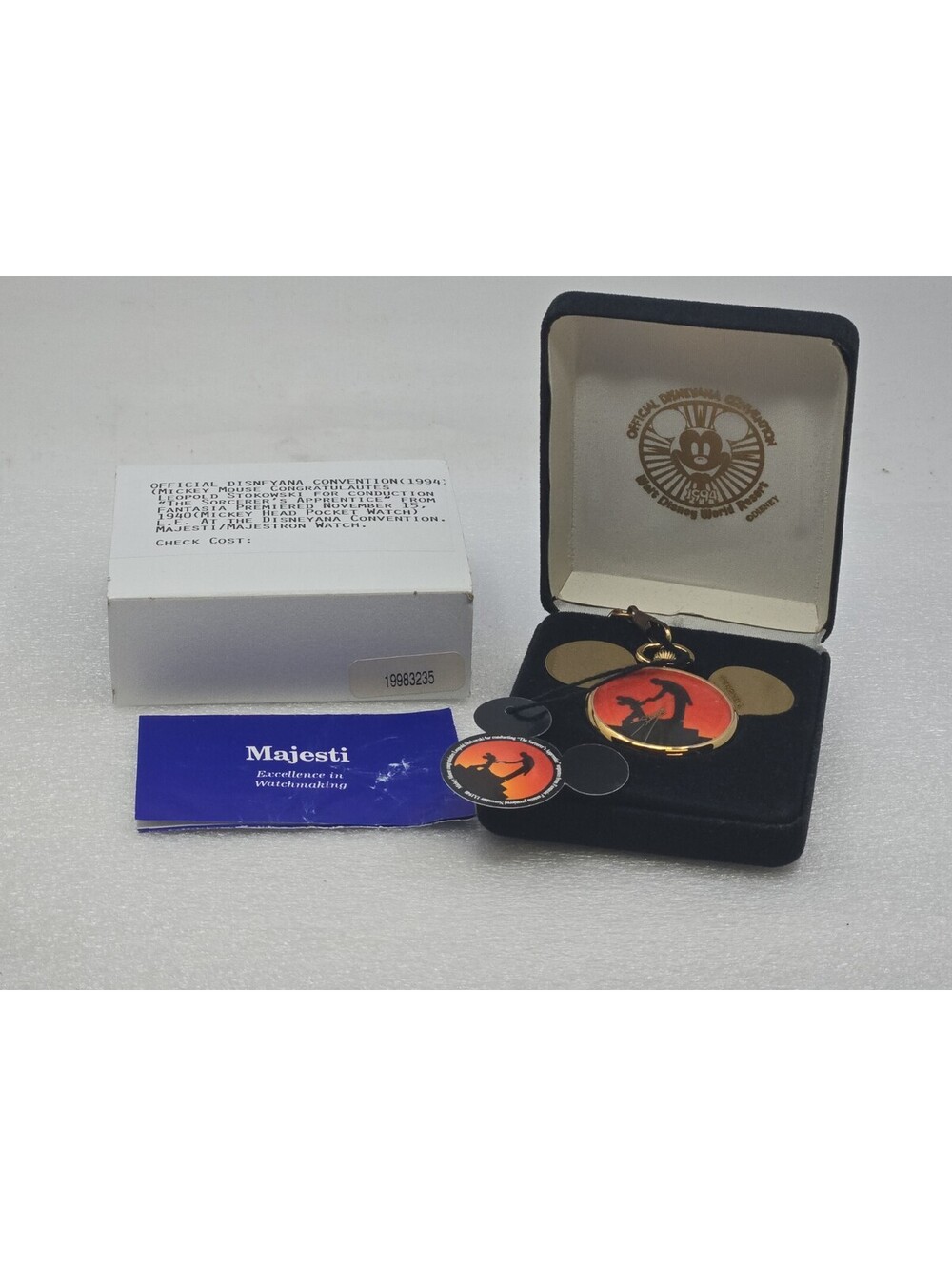 1994 Official Disneyana Convention Commemorative Partners Pocket Watch Vintage